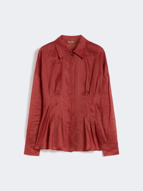 Max Mara ORA Long-sleeved ramie canvas shirt - BRICK RED