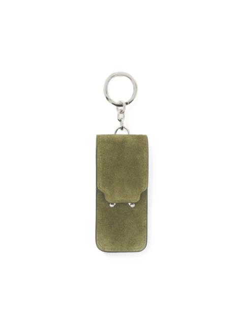 Marni trunk suede lipstick-case keyring