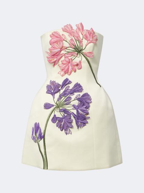 LEO LIN Roselle floral-appliqué bustier dress