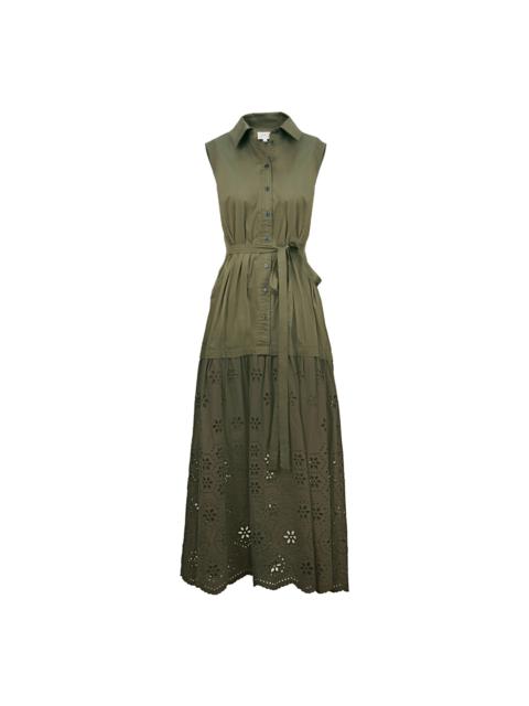 TANYA TAYLOR Eyelet Bailey Midi Dress