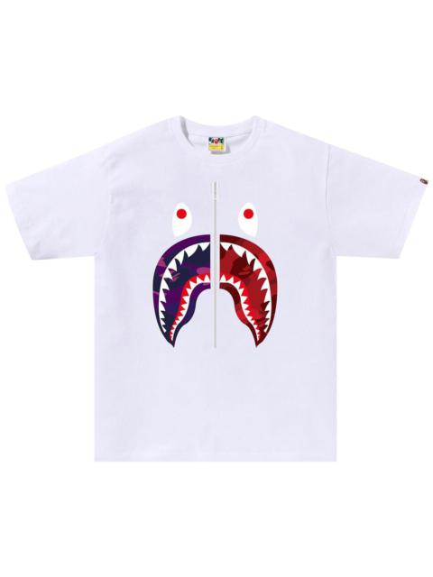 BAPE Color Camo Separate Shark Tee 'White/Purple'