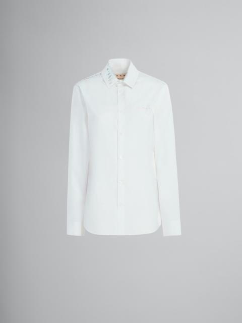 Marni WHITE COTTON SHIRT WITH EMBROIDERY