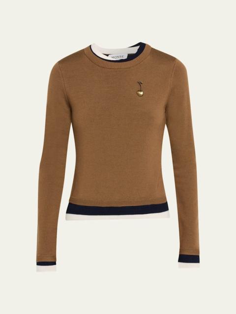 Monse Triple-Layer Wool Crewneck Sweater