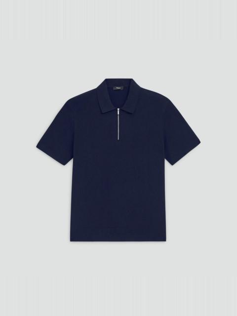Theory Quarter-Zip Polo Shirt in Light Bilen