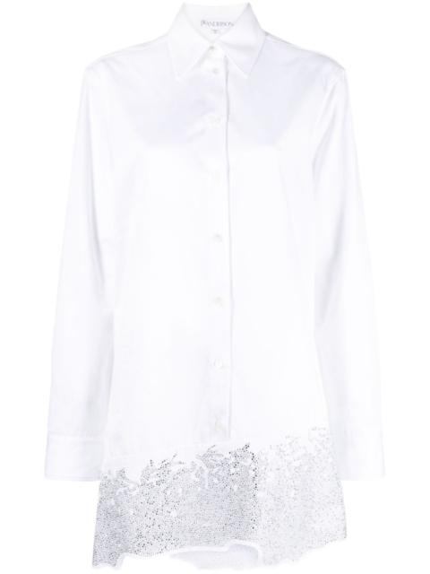 JW Anderson crystal-embellished cotton shirtdress