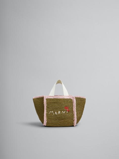 Marni GREEN MACRAMÉ SILLO SMALL SHOPPER