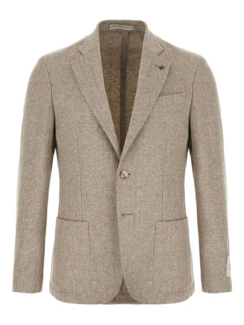 CORNELIANI herringbone single-breasted blazer