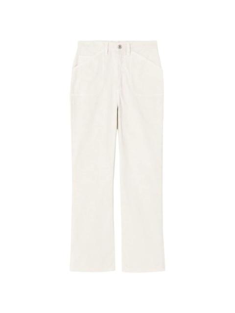 flared cropped corduroy trousers