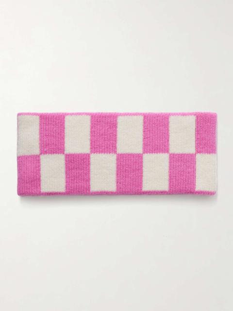 GUEST IN RESIDENCE Checked cashmere headband Pink