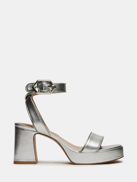 STEVE MADDEN ELIDA SILVER LEATHER