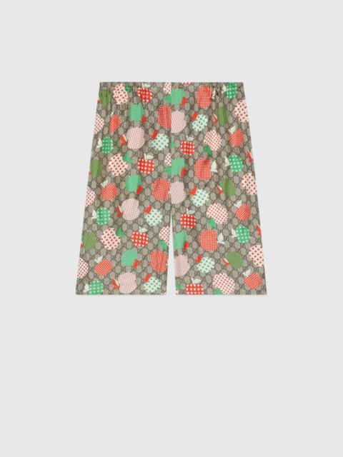 GUCCI Men's Gucci Les Pommes silk shorts