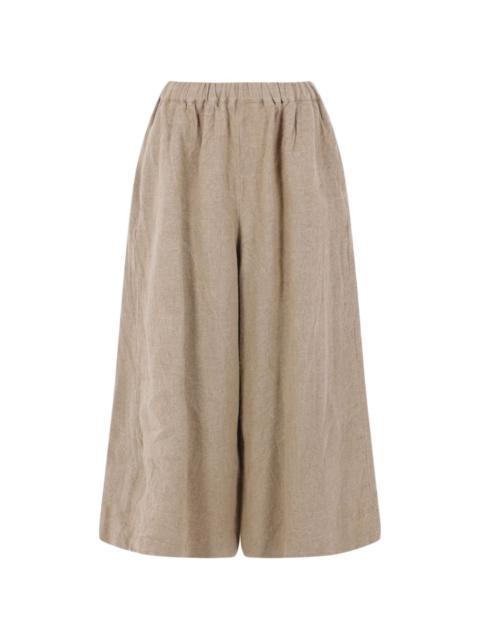 Comme Des Garçons elasticated-waist linen trousers