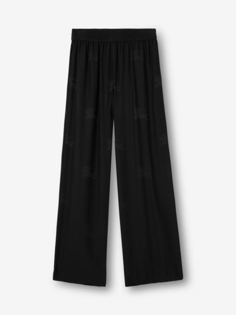 Burberry EKD Silk Jacquard Wide-leg Trousers