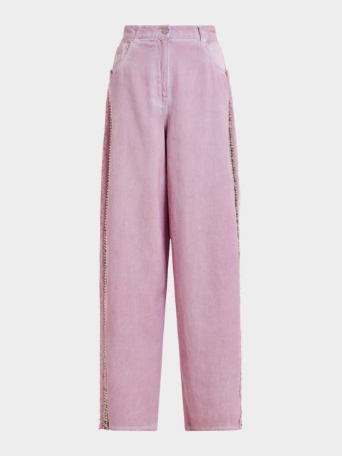 ESSENTIEL ANTWERP Embellished Wide-Leg Baggy Jeans