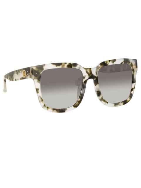 FREYA D-FRAME SUNGLASSES IN BLACK AND GREY TORTOISESHELL