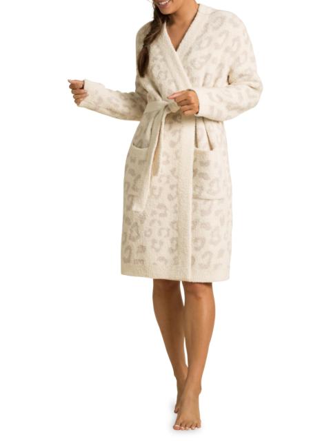 Barefoot Dreams Women's Cozychic Leopard Robe - Cream Stone