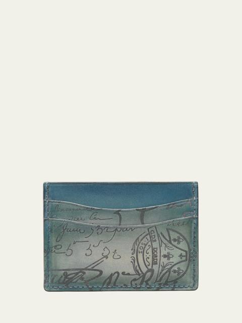 Berluti Men's Bambou Scritto Leather Card Holder