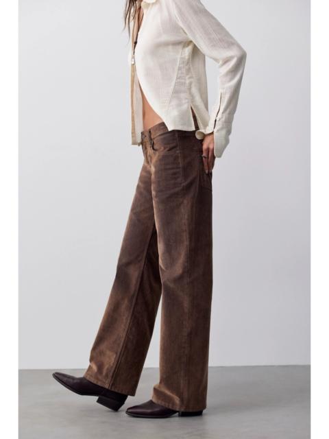 FREE PEOPLE We The Free Tennessee Low-Rise Flocked Boyfriend Jeans