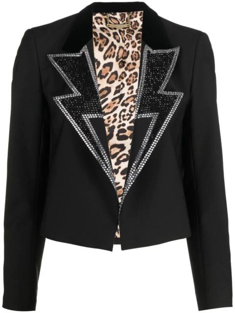 PHILIPP PLEIN rhinestone cropped blazer