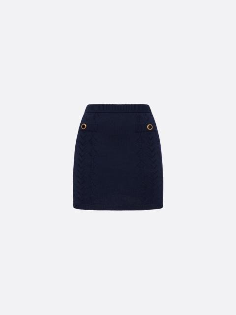 Alessandra Rich MERINO WOOL LACE-KNIT MINI SKIRT