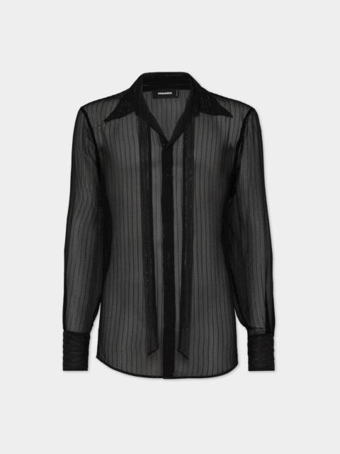 DSQUARED2 SPARKLING PIN STRIPED SEXY TIE SHIRT