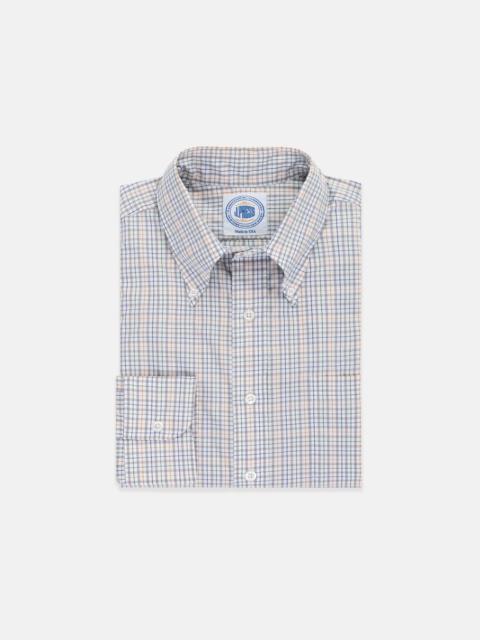 J. PRESS MADE-IN-USA GREY & GOLD CHECK SPORT SHIRT - CLASSIC FIT