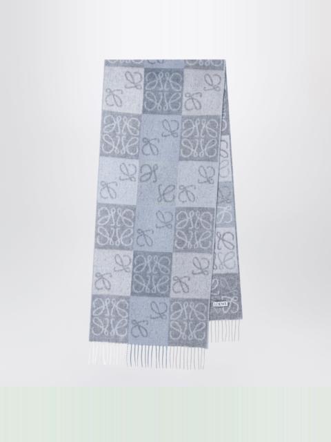 Loewe Blue/white Anagram scarf in wool and cashmere