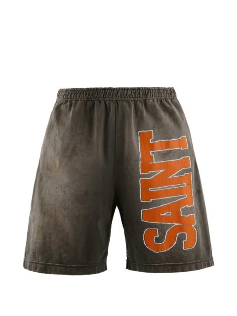 SAINT M×××××× logo-print track shorts