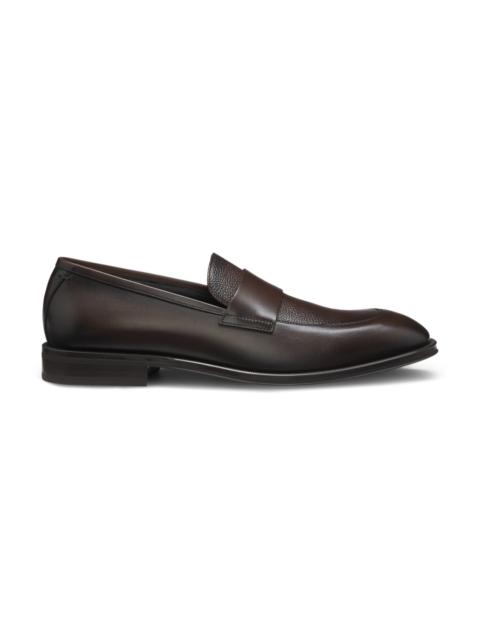 BOSS LEATHER LOAFERS WITH PLAIN PENNY TRIM