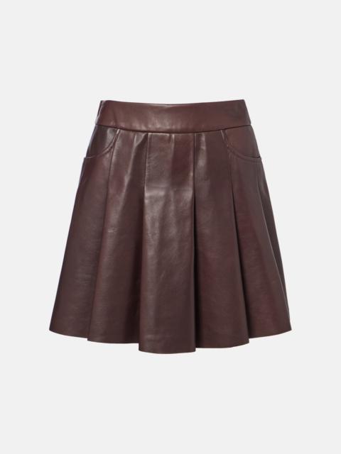 NOUR HAMMOUR Pleated leather miniskirt