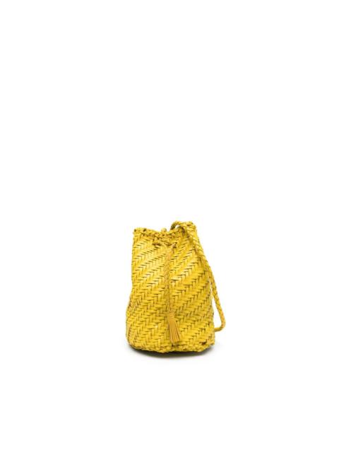 DRAGON DIFFUSION interwoven-design leather bucket bag