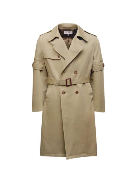 MM6 Maison Margiela Mm6 Maison Margiela Double-breasted Overdyed Trench Coat