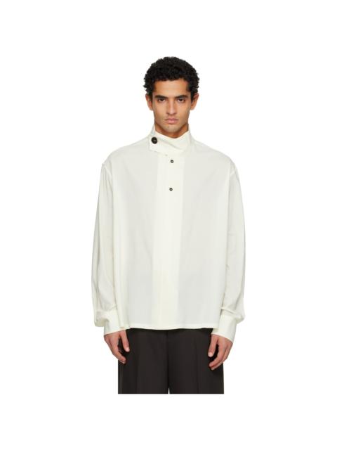 Lanvin Off-White Stand-Up Collar Shirt