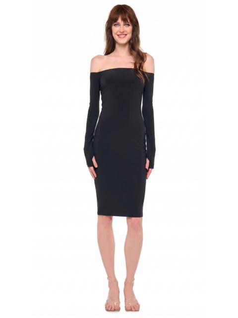 NORMA KAMALI OFF SHOULDER DRESS TO KNEE