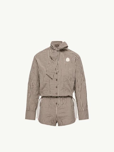 Moncler Vichy Romper with Bow