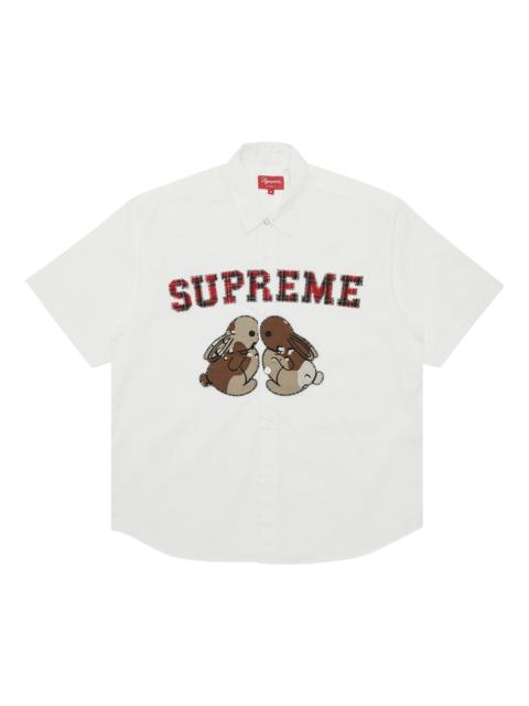 Supreme Supreme Bunnies Short-Sleeve Work Shirt 'White'