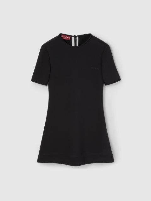GUCCI Silk crêpe mini dress with embroidery