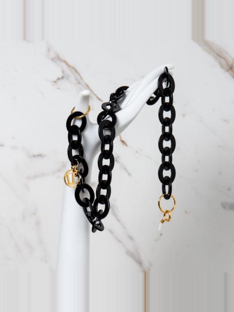 LINDA FARROW BLACK OVAL LINK ACETATE CHAIN