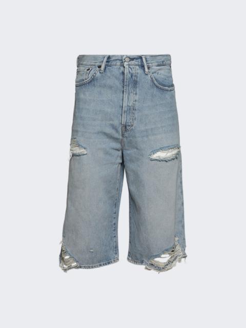 Acne Studios Distressed Denim Shorts Light Blue