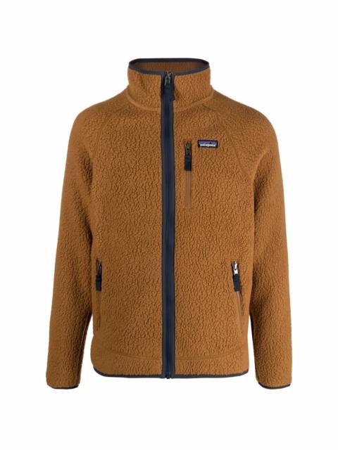 Patagonia logo-patch zip-up fleece jacket