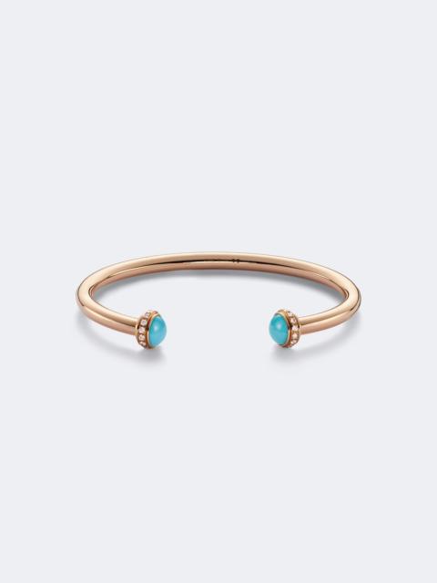Piaget Possession 18kt rose gold cuff bracelet with diamonds and turquoise