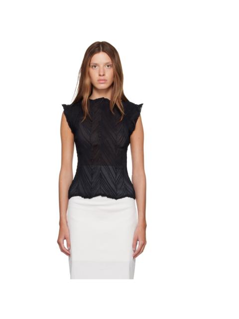 ISSEY MIYAKE Black Zigzag Pleats Top