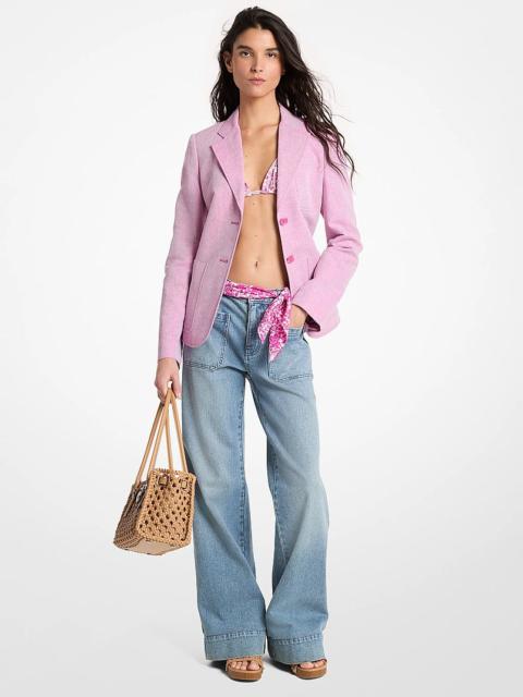 MICHAEL KORS Linen and Cotton Patch Pocket Blazer