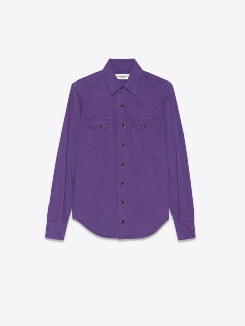 SAINT LAURENT western shirt in authentic purple denim