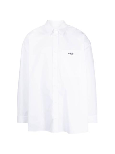 032c embroidered-logo cotton shirt