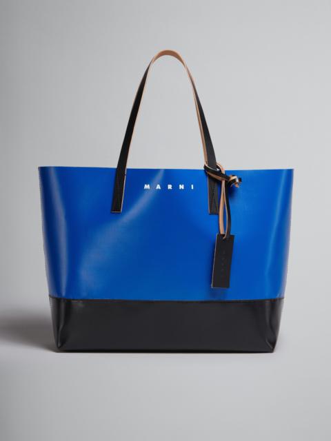 Marni TRIBECA SHOPPING BAG IN BLUE AND BLACK