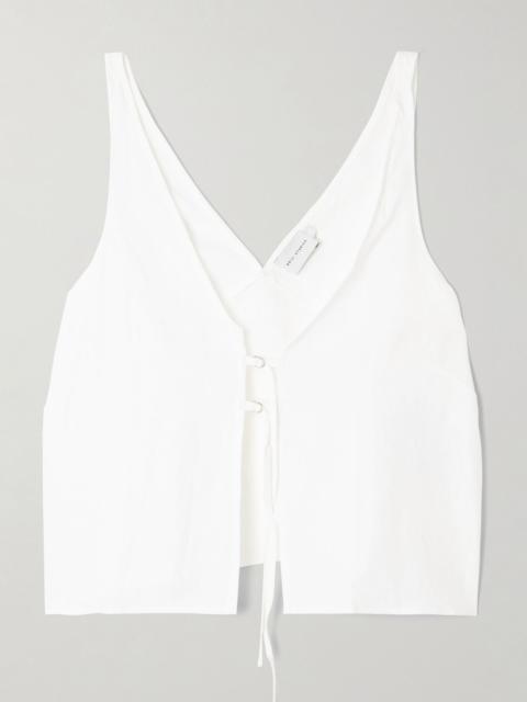 DEIJI STUDIOS Two Part tie-detailed linen top White