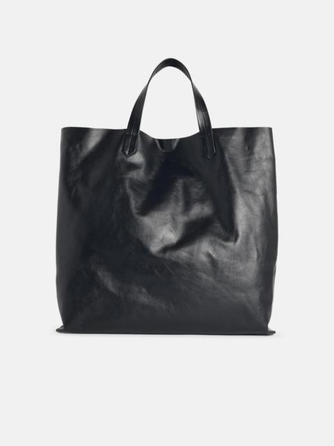 Jil Sander 'TAPE' MEDIUM TOTE BAG IN BLACK VEGETABLE TANNED LEATHER