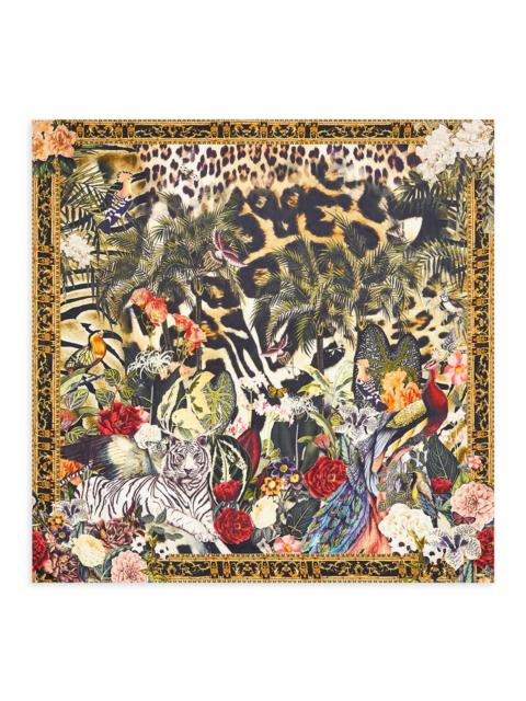 CAMILLA Women's Leotigra Large Crystal-Embellished Silk Scarf - Leotigra Land