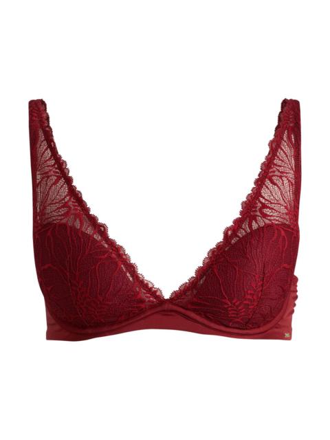 BOSS STRETCH-LACE UNDERWIRED BRA WITH LOGO TRIM